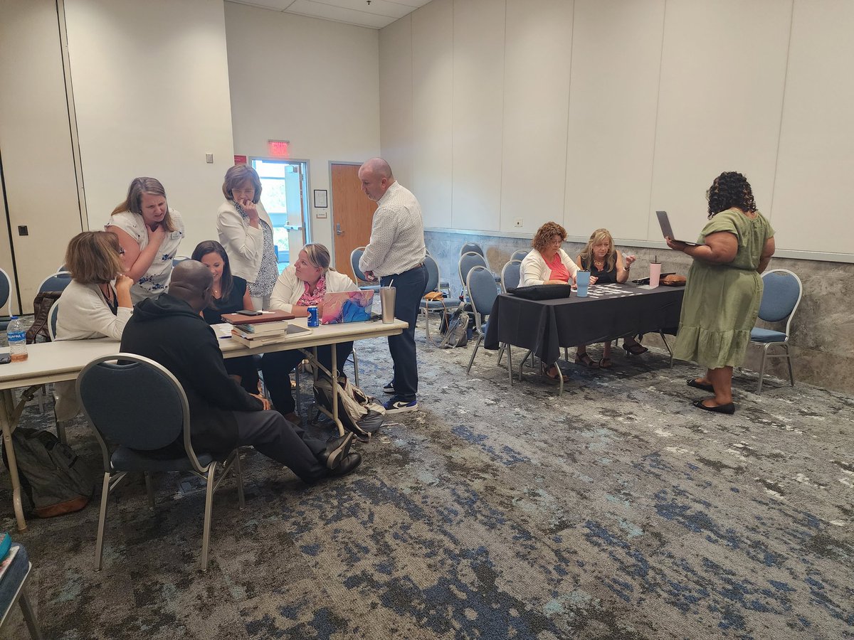 shajuanasellers's tweet photo. Day 2 of Summer Leadership was also exciting!! C&amp;I and HR pictured for a joint session on support staff with admins. Model. Connect. Involve. #photobomb KScott @CravenCoSchools #LeadSimply https://t.co/FnODXE5jNQ