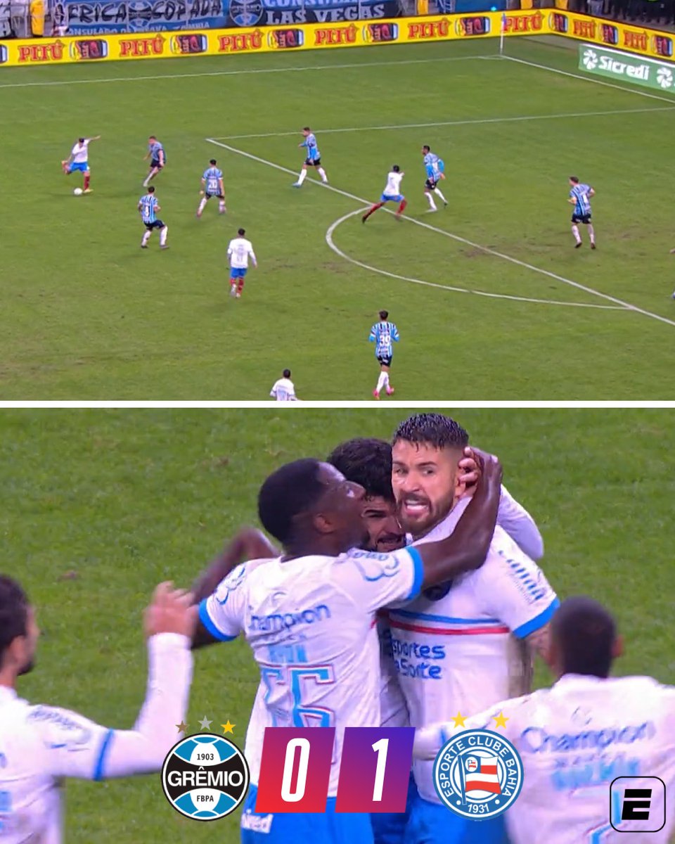 SportsCenterBR's tweet photo. GOLAAAAAAAAAAAAÇOOOOOOOOOOOOOOOOOOOO! Everaldo chuta do meio da rua e abre o placar! Grêmio 0 x 1 Bahia 

#FutebolNaESPN https://t.co/PeDGALlL0c
