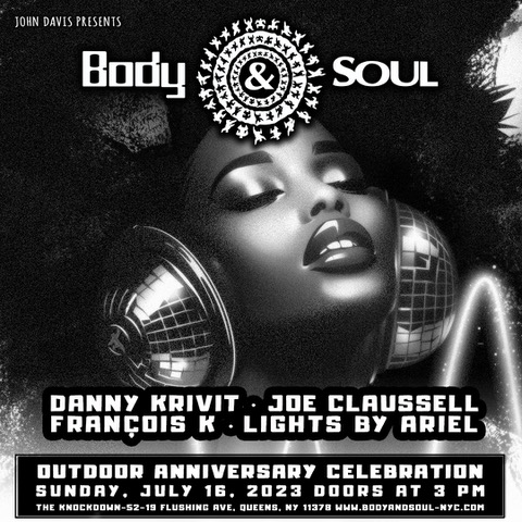 fknyc's tweet photo. @bodyandsoulnyc is celebrating its 27th anniversary in the outdoors space at @knockdowncenter this coming Sunday, July 16, the party starts at 3PM. and goes on until 10PM. I'll be playing along with @joeclaussell, @dannykrivit, and @Ariel on lights!

Tix: https://t.co/5RniL2Wa3b https://t.co/hfN1jgBJpP