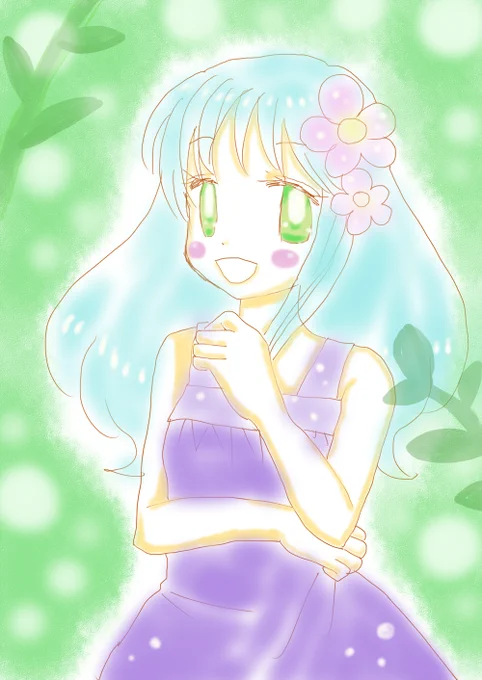 デジタル絵、練習中。 線画から描くのって難しい…。