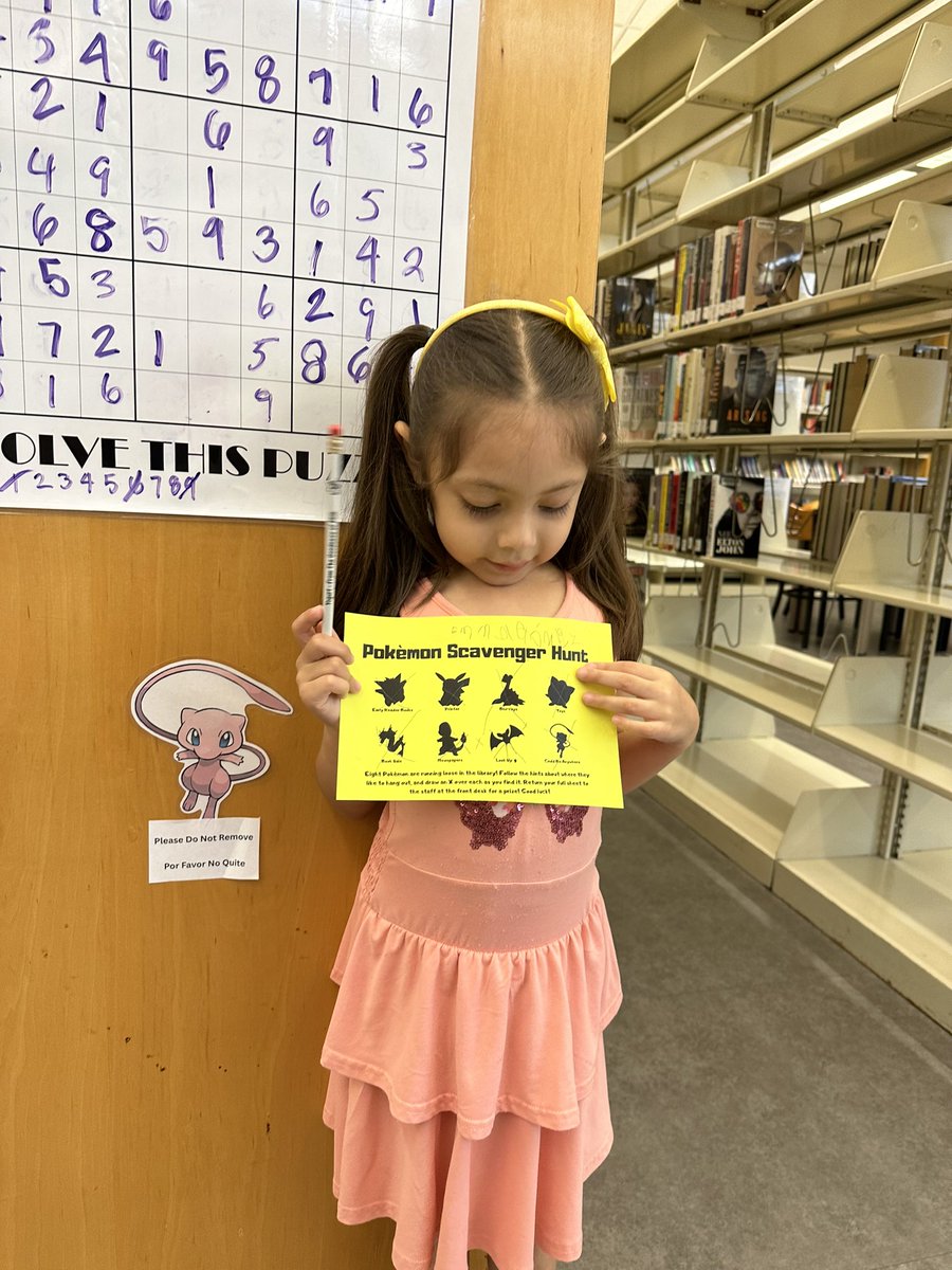Went to the local library and she was the best Pokémon trainer! She found them all! <a href="/HighMeadowsLib/">High Meadows Library</a>