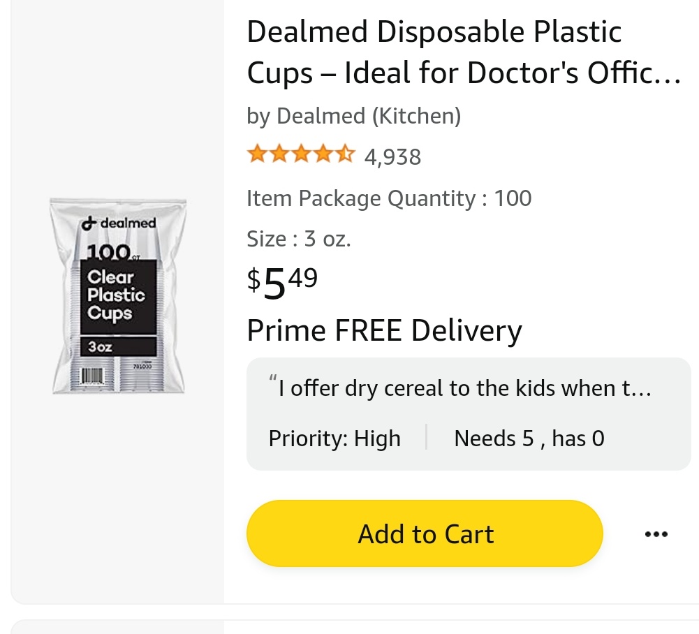 Dealmed Disposable Plastic Cups 100 Clear Cups, 3 oz Disposable