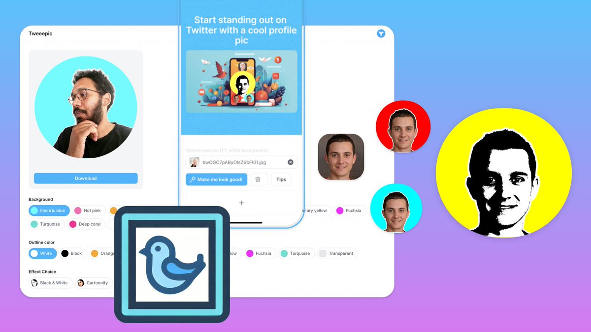 BertrandDiouly's tweet photo. I just took part in the #halfdaybuild challenge by @louispereira

I built https://t.co/MiFtut8ngJ: stand out on Twitter with a vibrant, attractive profile picture!

It took me about 3 hours using low-code.

If you want to learn  how it was built , keep on reading. 🧵 https://t.co/gDCVRrizew