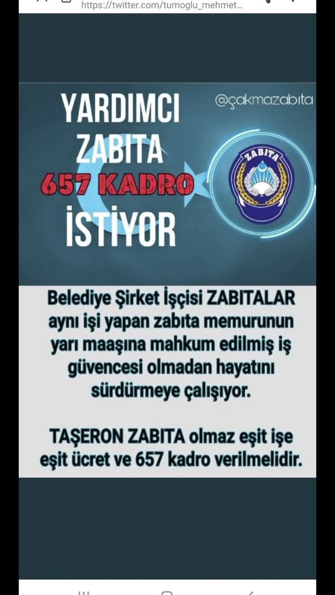 📢📢📢 Belediye şirket işçileri kadro almadı şirket işçisi olarak çalışıyor. 
📢📢📢 Belediye zabıtaları şirket işçisi olarak çalışıyor. 
📢📢📢 Zabıta memuru ile aynı işi yapıyor aynı haklardan yararlaNAmıyor; maaş olarak yarısını alıyor. 
<a href="/RTErdogan/">Recep Tayyip Erdoğan</a>
<a href="/isikhanvedat/">Prof. Dr. Vedat Işıkhan</a> 
@ErbakanFatih