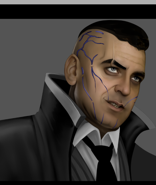 tert1aryunit's tweet photo. Almost done with this illustration for my Deus Ex story. 
(My Walton is meant to progressively go off the deep end as the "lore" goes) https://t.co/brjmGy5ceT