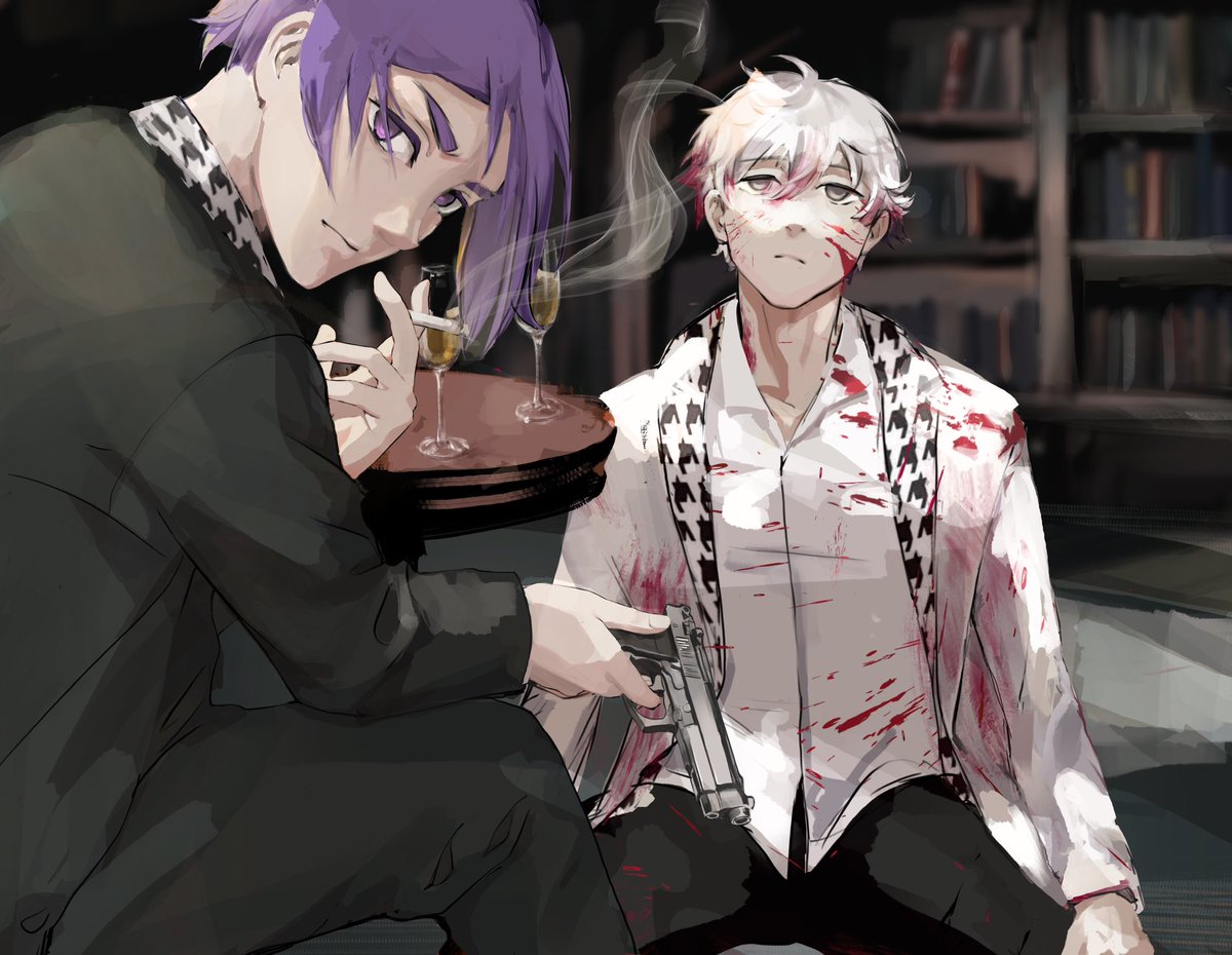 Cheoodles's tweet photo. #nagireo Mob!AU 

I saw reo have one (1) mental breakdown and decided the guy needed a gun.

#bluelockfanart #nagiseishiro #mikagereo https://t.co/GT5dnlHxxK