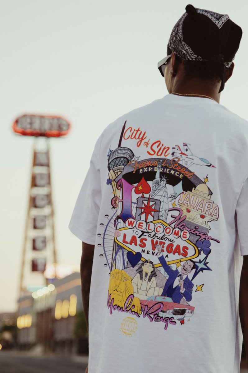 papiauthentic's tweet photo. “Authentically Vegas” Tee. Made for us. centered around celebration, community engagement, and art. The entertainment capital of the world.  

Drops FRIDAY at 11 am on https://t.co/RXOryK3ohQ https://t.co/OdaxARTweL