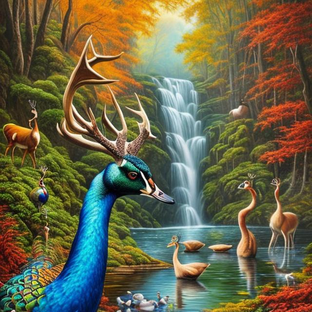 CPUatOnePercent's tweet photo. AI can literally transform mix match anything and everything.. Giving a deer head horns to a peacock 🤷‍♀️ What do you think about AI ? #AIcommunity https://t.co/okAsa9MlaW