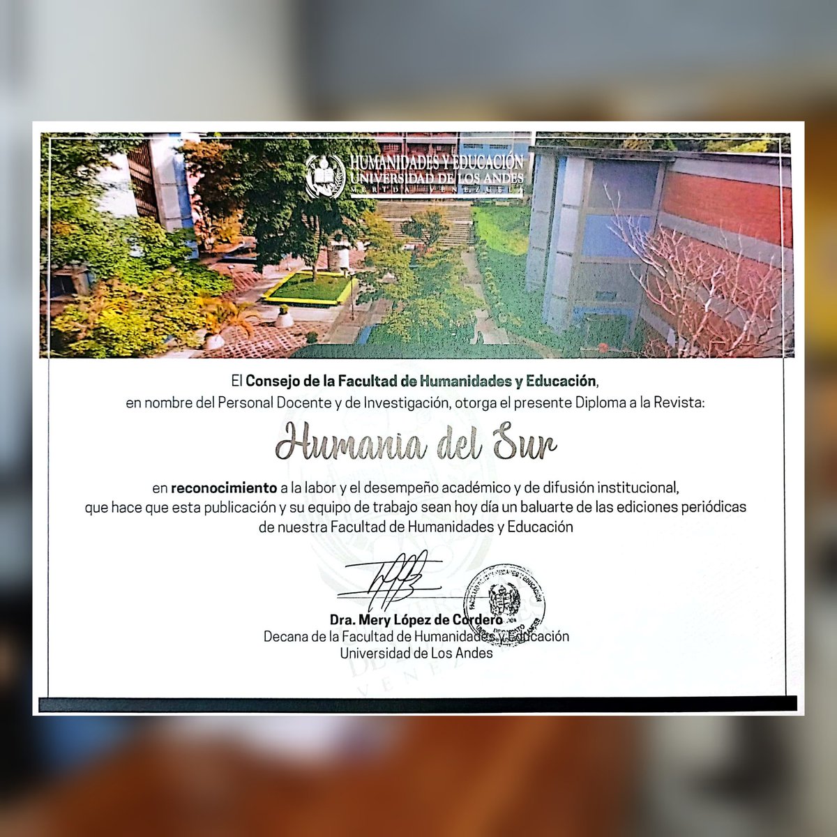 CEAAULA's tweet photo. 🤝 Reconocimiento a #HumaniadelSur por parte del Consejo de la Facultad de Humanidades y Educación de la #ULA
Compartimos los enlaces donde pueden consultar, de manera gratuita, todos los números publicados:
➡️ https://t.co/CHnEpDBlm1
➡️ https://t.co/P6CbYMpIQh
#RevistasULA https://t.co/xRV6n59jMY