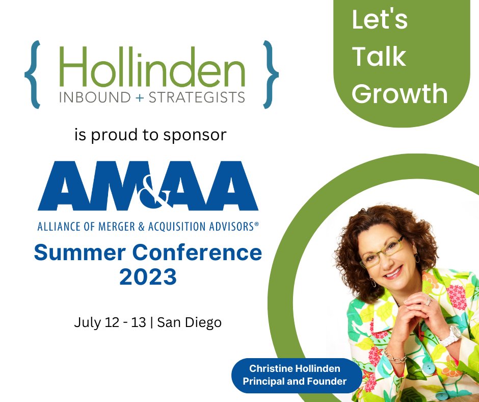 Hollinden is live at <a href="/TheAlliance_HQ/">AM&AA</a>'s 2023 Summer Conference! Stop by our booth for info on how we can help your firm and portfolio companies accelerate growth. #mergersandacquisitions #networking