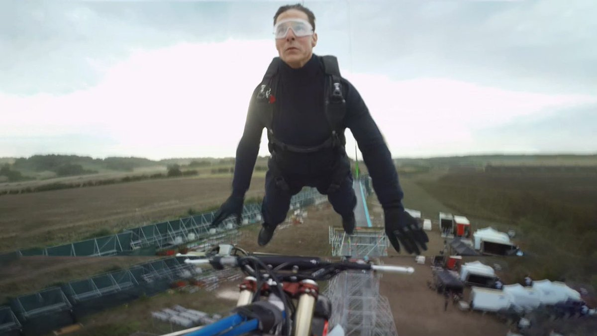 IGN's tweet image. Tom Cruise killed six motorcycles in one day while shooting Mission: Impossible - Dead Reckoning Part One because he loves movies so damn much. bit.ly/3pEEXcn