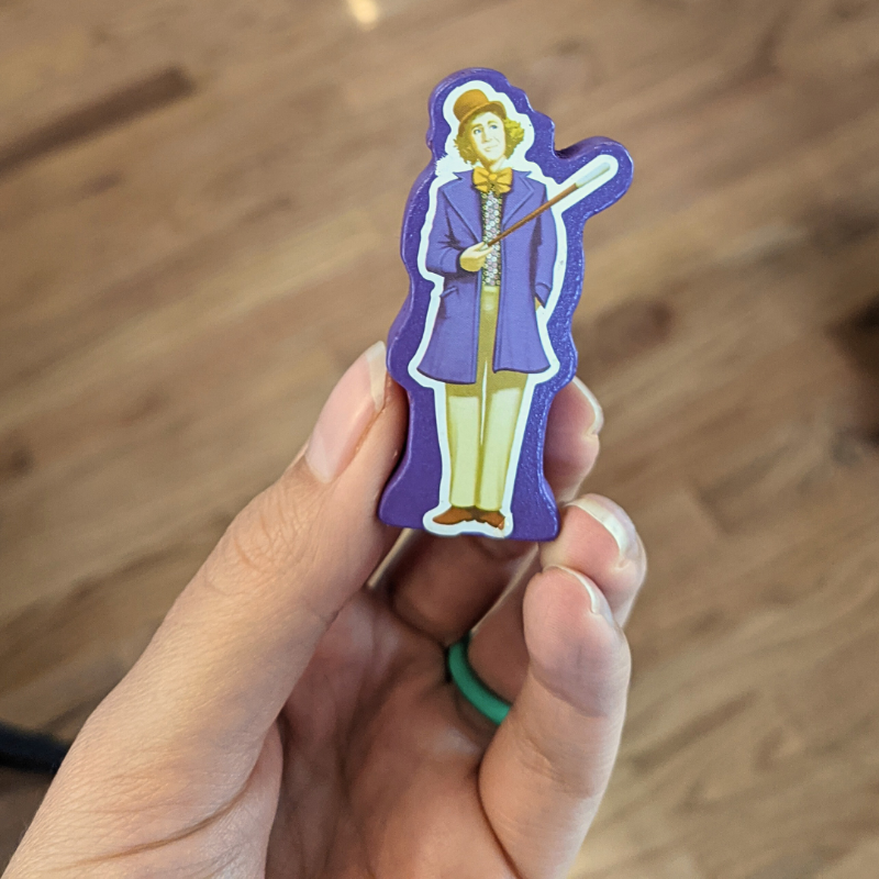 Wiggles3DGames's tweet photo. I LOVE the #BoardGameComponents in #TheGoldenTicketGame The chocolate bar component with the secret golden tickets is not only so beautiful but also really satisfying. It makes for a great #familygame.
#BoardGame https://t.co/DjOdkuAm4a