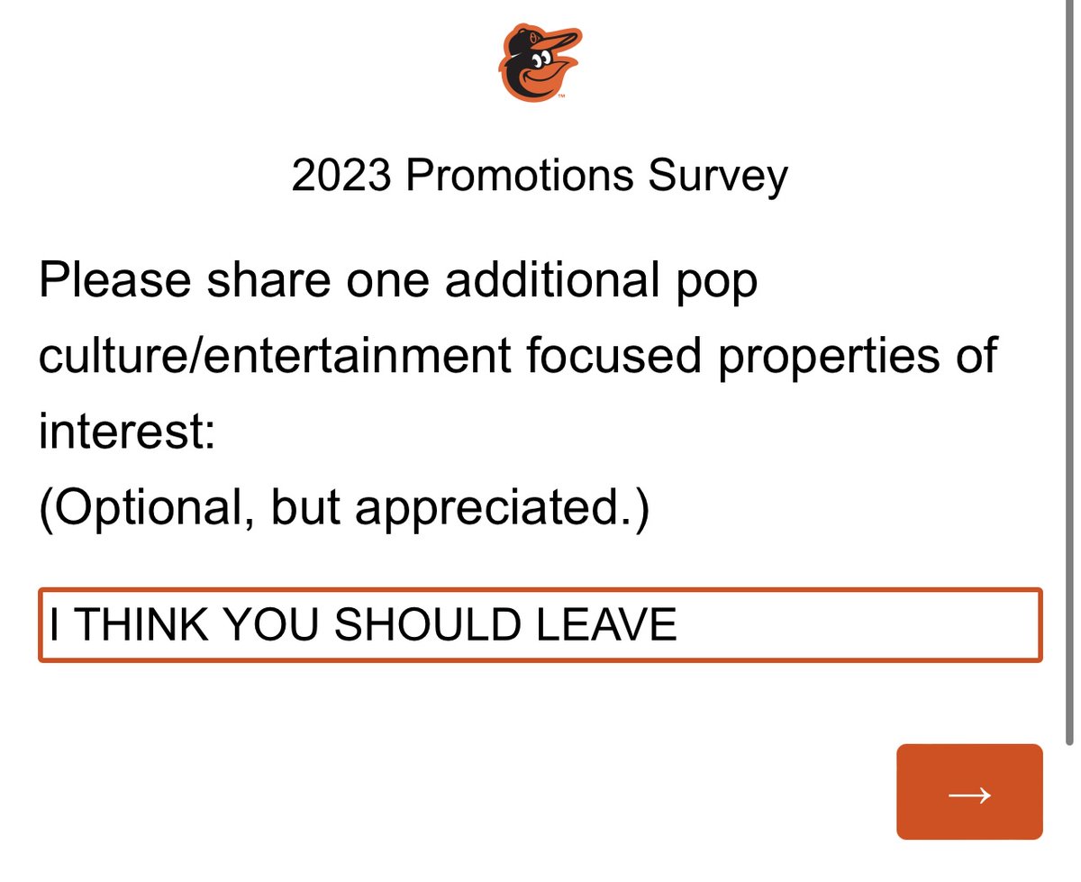 NicksProps's tweet image. Hey, @Orioles season ticket holders…If you got the promo survey LET’S MAKE ADLEY RUTSCHMAN SHIRT BROTHERS SHIRT GIVEAWAY NIGHT HAPPEN. #IThinkYouShouldLeave #ITYSL #ShirtBrothers