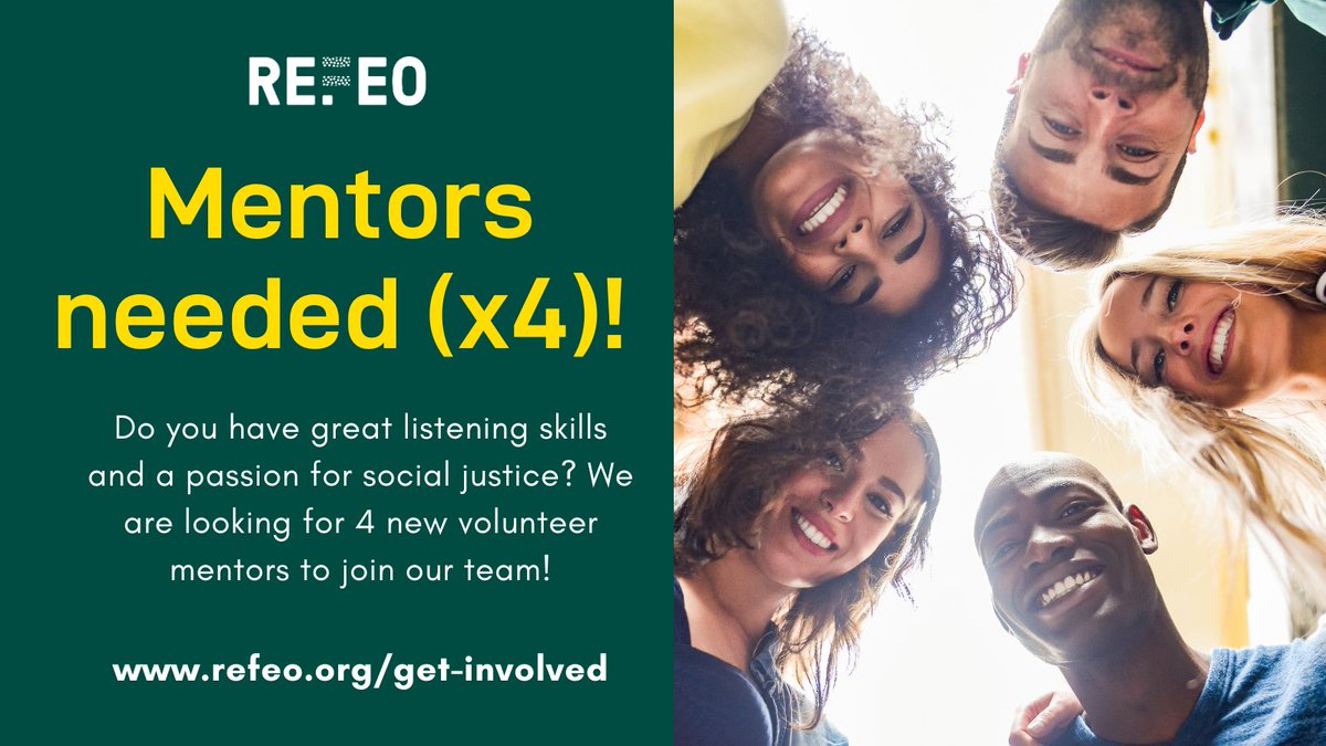 REFEO_UK's tweet photo. MENTORS NEEDED!

We're still on the lookout for 4 new volunteers who will support refugees to achieve their job + education goals.

Have good listening skills &amp; a passion for social justice? Apply below. This is a remote position w full training provided!

https://t.co/aLRgXkPMFS https://t.co/tafHUcZ1TW