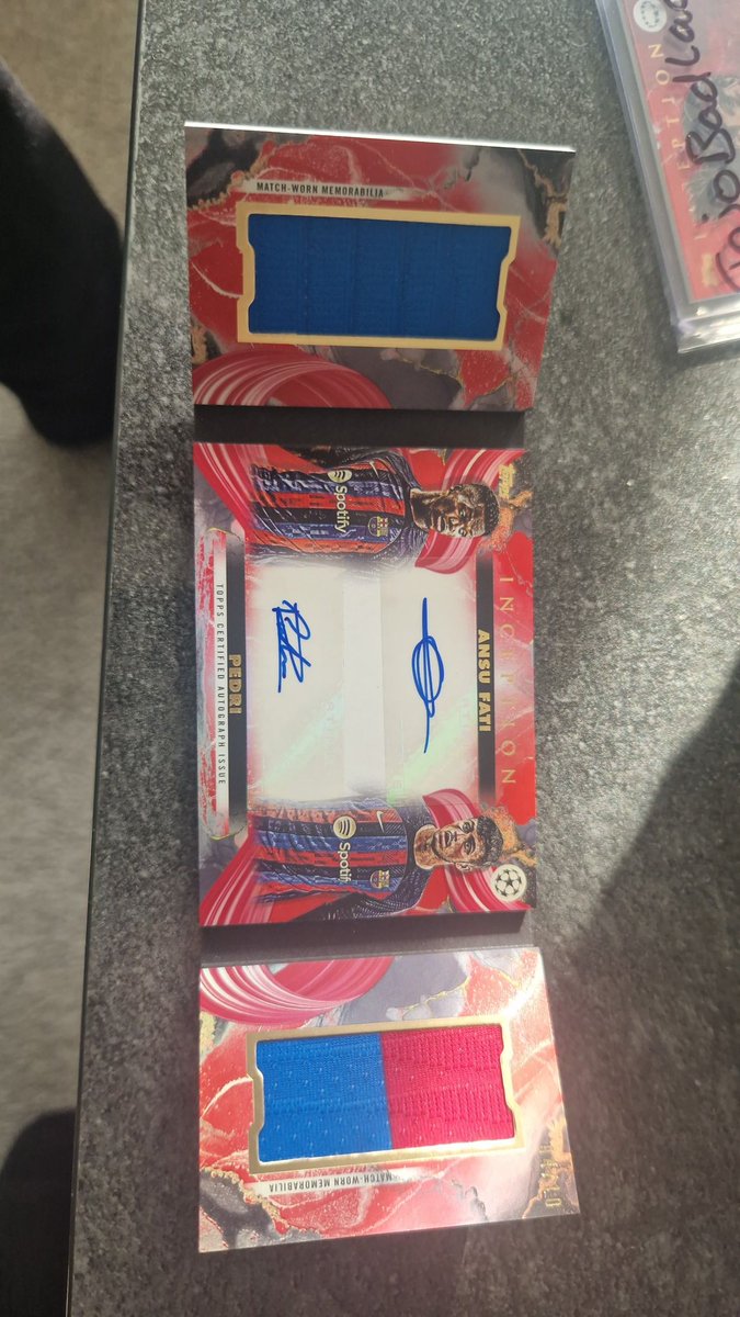 jaklindsay0's tweet image. Another inception booklet pull 

Pedri &amp;amp; ansu fati /10

#Topps #topps_uk #toppsinception #inceptionsoccer #toppsbarcalona #soccercards #soccerCardsUTD