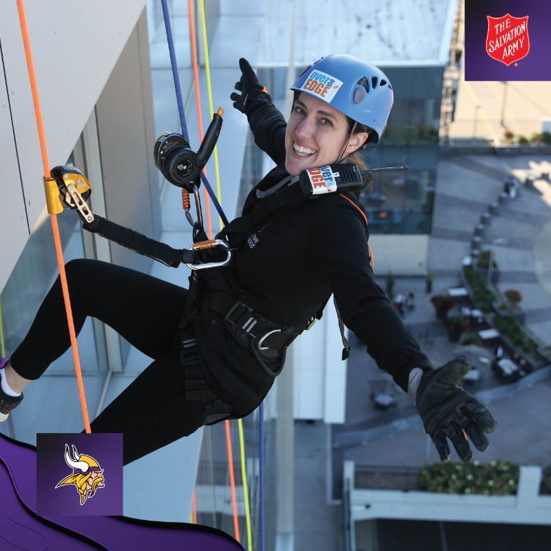 Vikings's tweet photo. Help make a difference for those experiencing homelessness in our community! 

Sign up today for this year's @salarmynorth Down For The Challenge and @SCHEELS will kickstart your fundraising campaign by matching your $100 registration fee.