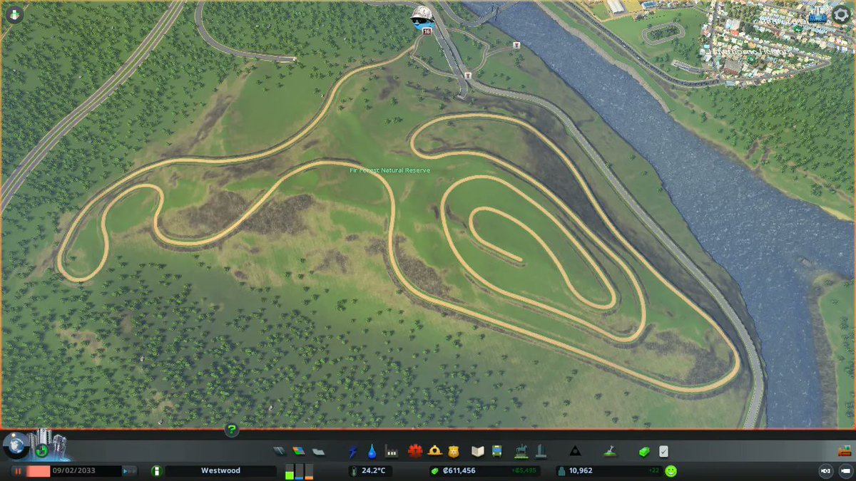 Late night sesh 👷⚒️ with <a href="/CitiesSkylines/">Cities: Skylines</a> 🌁
Terraforming &amp; Zoning for a Nature Reserve, I think I accidentally created Nazca lines!
#citiesskylines