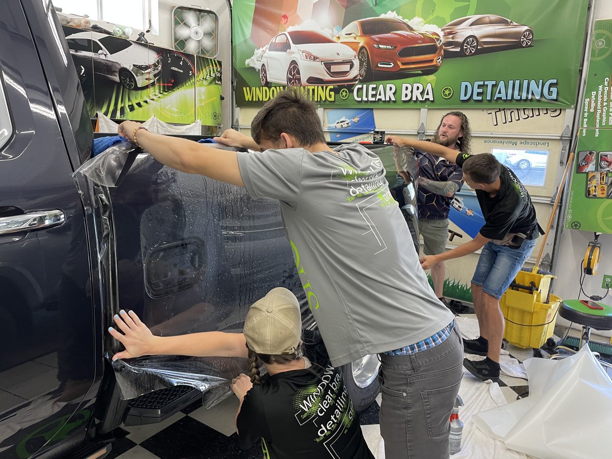 TheSpokaneSHOP's tweet image. We have had this beauty with us to do complete clear bra coverage for three days and we'll be sad to see it go :( Our customer Eric wanted a seamless look and we made it happen! #PPF #ClearBra #GMC #Sierra #Denali