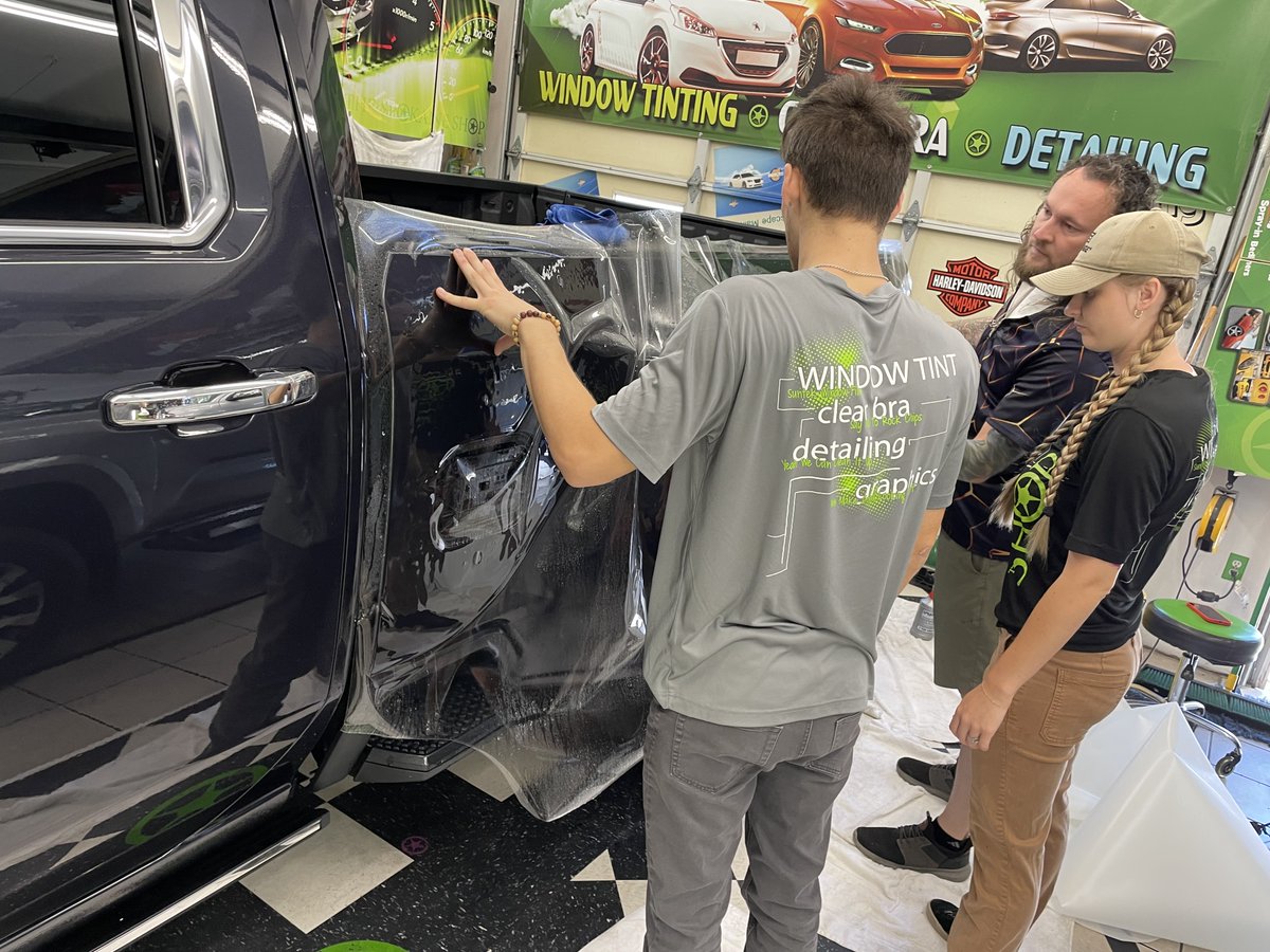 TheSpokaneSHOP's tweet image. We have had this beauty with us to do complete clear bra coverage for three days and we'll be sad to see it go :( Our customer Eric wanted a seamless look and we made it happen! #PPF #ClearBra #GMC #Sierra #Denali