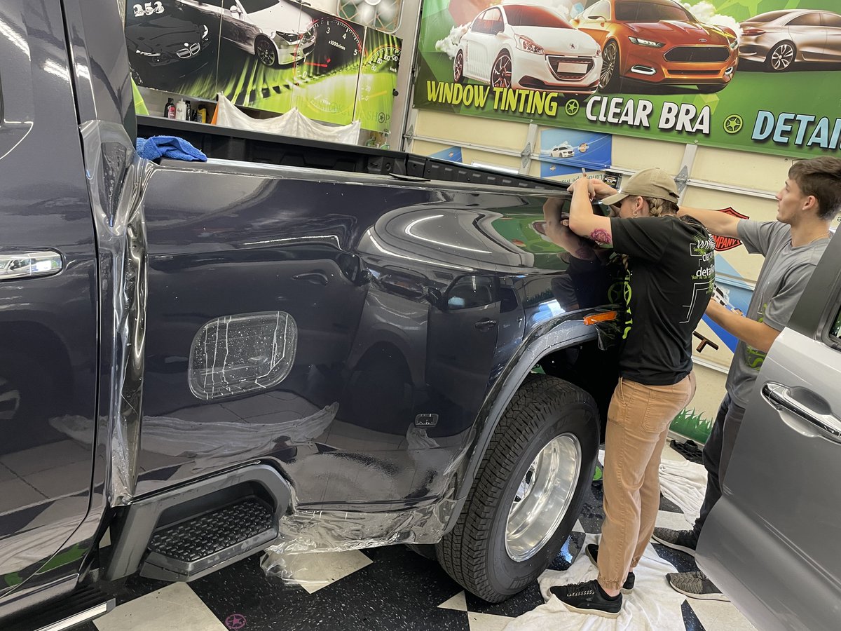 TheSpokaneSHOP's tweet image. We have had this beauty with us to do complete clear bra coverage for three days and we'll be sad to see it go :( Our customer Eric wanted a seamless look and we made it happen! #PPF #ClearBra #GMC #Sierra #Denali