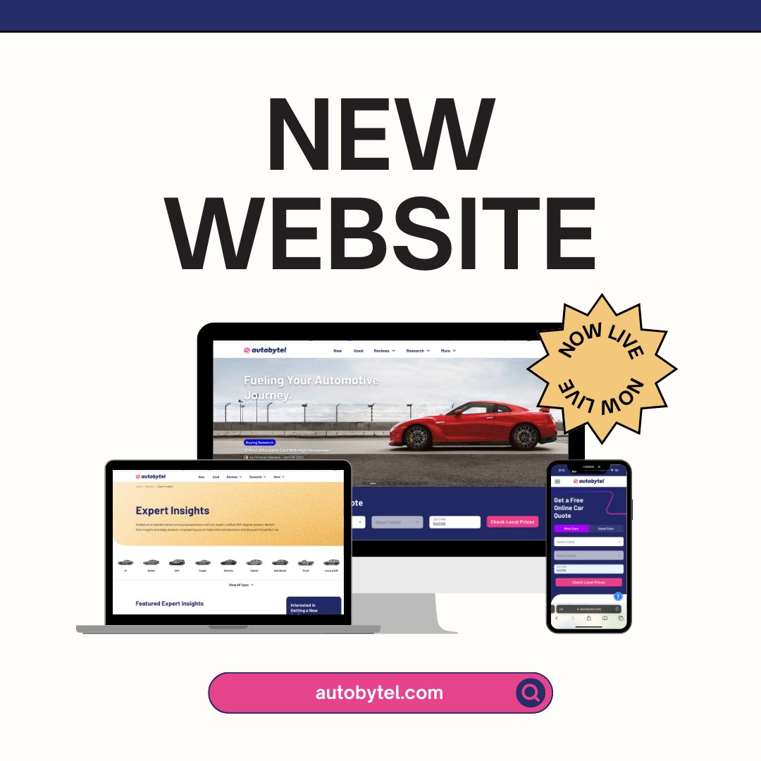 TAutoweb's tweet photo. As the flagship entity of Autoweb, Autobytel has been bridging the gap between buyers and sellers for decades. 

With our new and improved website, we're taking the car research experience to the next level.

Experience the new Autobytel: https://t.co/mncnFSr2Ej https://t.co/mo8kFnB7KL
