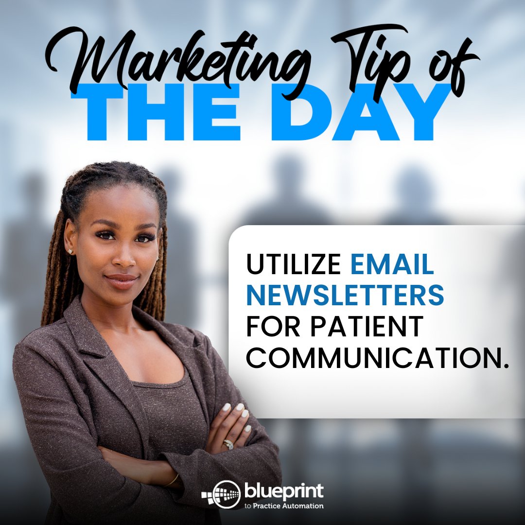 dr_gumm's tweet photo. Here's BPA Marketing Tip of the Day ๐ Make sure your email newsletters are informative, engaging, and visually appealing. Follow us for more Marketing tips to improve your practice!
#BlueprintToPracticeAutomation #Chiropractic #automation #email #digitalmarketing #MarketingTip https://t.co/pvyy0VrQ36