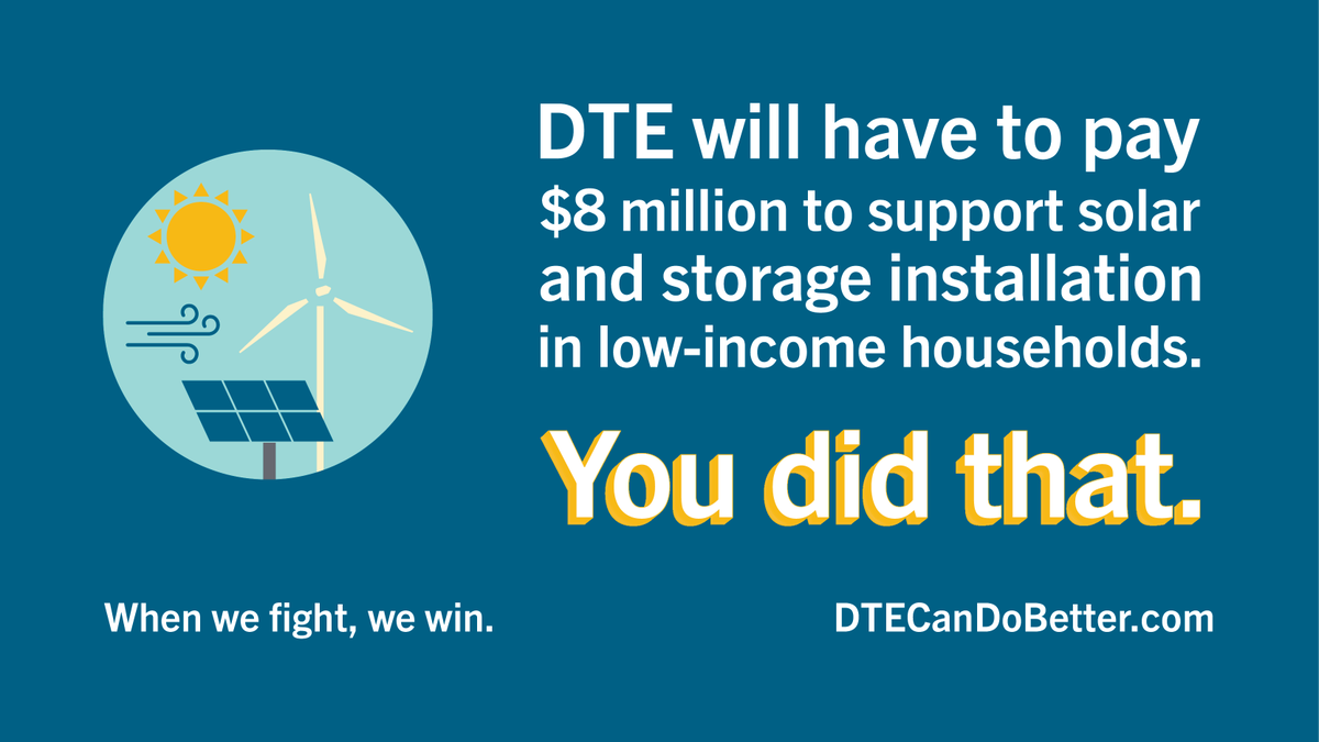 #DTECanDoBetter advocates across Michigan fought hard for environmental justice + energy equity in <a href="/DTE_Energy/">DTE_Energy</a>'s long-term energy plan. Today's settlement has real wins - but we won't stop until legislators take action so all of us have clean, affordable, reliable energy.