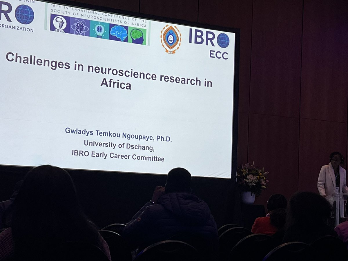 TemkouGwladys's tweet photo. Wonderful talk by the speakers at the IBRO ECC symposium#sona2023.@rachaeldangare1 @godmamusprime @SONAorg @IBROorg @Univ_Dschang https://t.co/jcEJjDQaGS