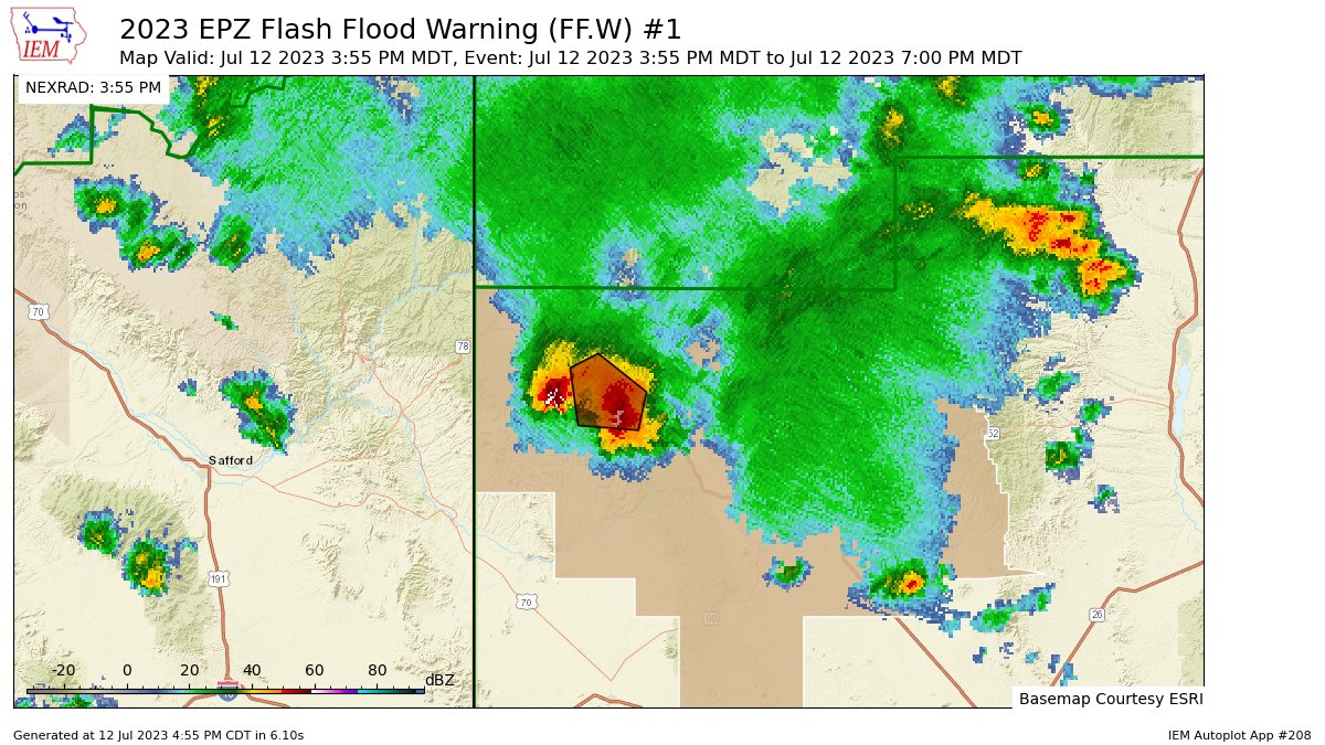 EPZ issues Flash Flood Warning [flash flood: radar indicated] for Grant [NM] till Jul 12, 7:00 PM MDT https://t.co/Q3KmOv7x2Y https://t.co/69xXjrfW3N