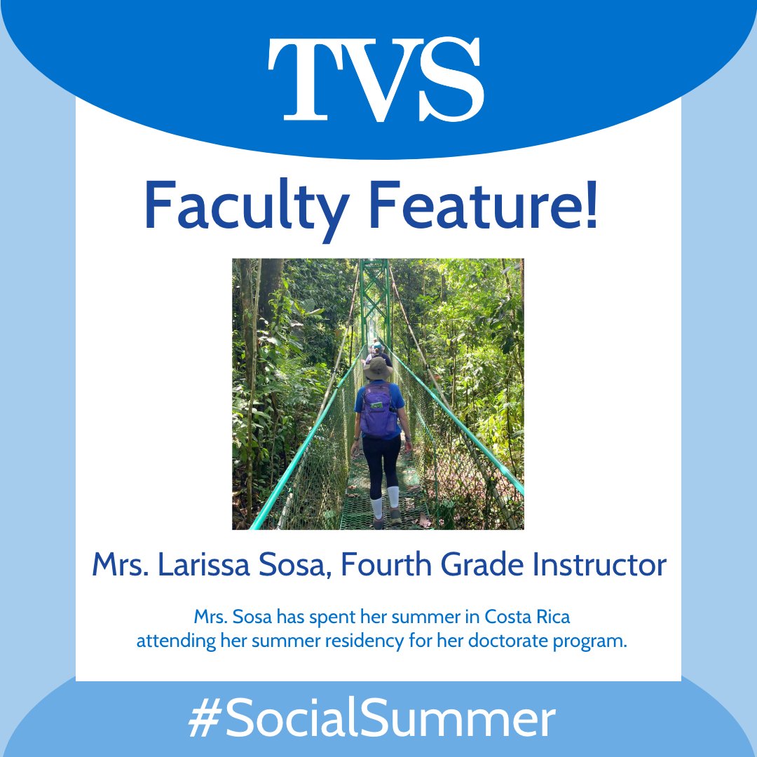 Mrs. Sosa went to Costa Rica for her summer residency for her doctorate program in Educational Sustainability. On her trip she hiked in the rainforest, visited local farms, went zip-lining, and more. “It was a great experience I’ll remember forever!” #SocialSummer