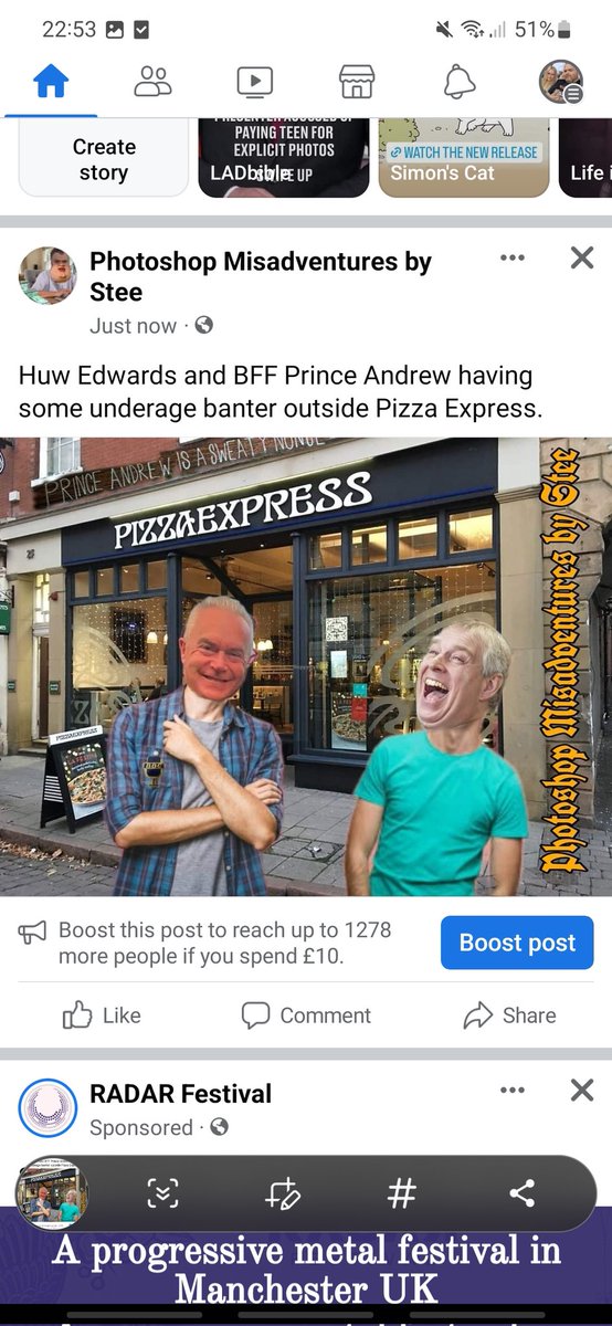 steedobson87's tweet image. To quote @kuntandthegang &quot;Pizza Express in Woking? Mate Huw gotta be joking&quot; @thehuwedwards #photoshop #corruptbbc #bbcpaedo #BBCPresenterScandal #princeandrew #nonce