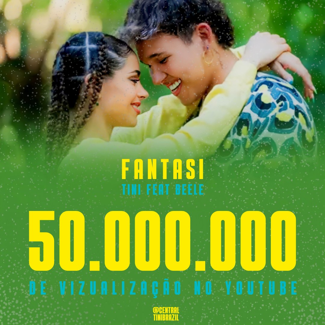 centraltini_'s tweet photo. O Clipe de "Fantasia" beteu a marca de 50 Milhões de visualiçãos no YouTube. https://t.co/8P5pRUSgNg
