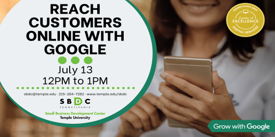 Join @TU_SBDC TOMORROW at noon for their FREE 'Reach Customers Online With Google' webinar. 💻🌐

Learn how Google Search works and the ways people might find your business online.

Register here ➡️: ow.ly/8zRv50P9NVL

#PASBDC #GoogleSearch #Entrepreneurship