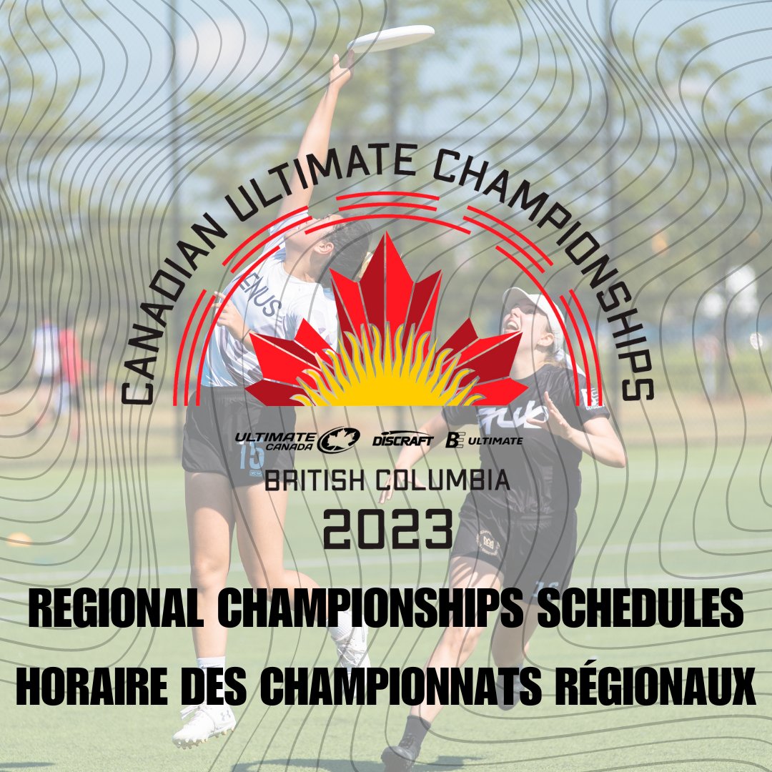 This weekend's Regional Championships schedules are now available! cuc2023.ultimatecentral.com/en_ca/regional… --- 📷Les horaires des championnats régionaux de ce week-end sont maintenant disponibles ! Pour y accéder, cliquez sur le lien ci-haut.