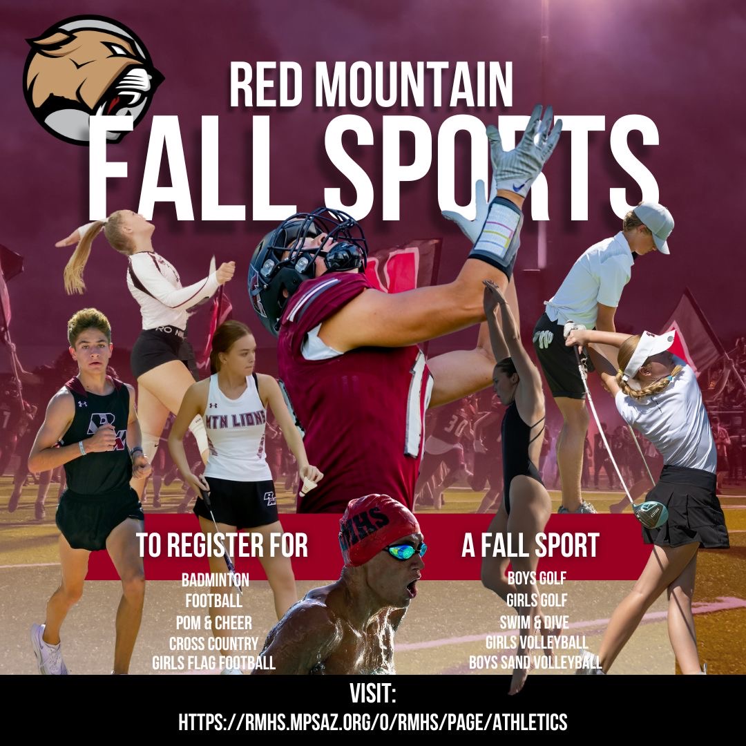 Fall Sports are right around the corner. Go to rmhs.mpsaz.org/o/rmhs/page/at… and click on the eligibility link. Make sure you have your physical and have completed Register My Athlete prior to the tryout date. You cannot try out with out these completed.
#LetsGoMtnLions