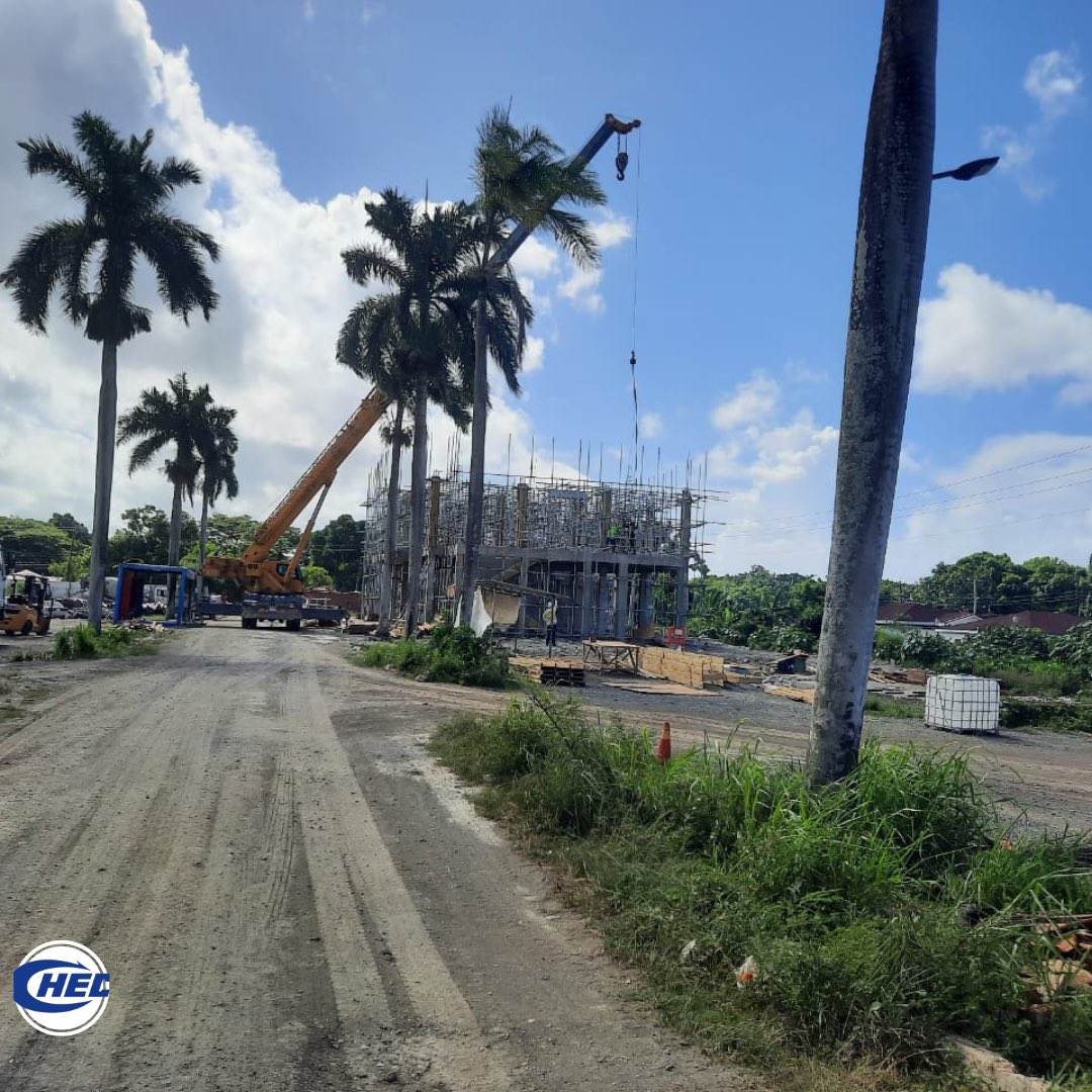 CHECJamaica's tweet photo. Exciting progress at #MBUC project 🏗️ 

Scaffolding installation underway at Block A, home to the prestigious National Central Bank. 🏢 The construction is taking shape, and we can't wait to witness the transformation! 

#CHEC #MBUC https://t.co/ZP60qwNRGN