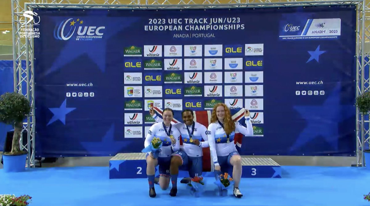 3 European titles and jerseys in 24 hours 😍

<a href="/MoirIona/">Iona Moir</a> does the business with her <a href="/BritishCycling/">British Cycling</a> teammates in the U23 Women's Team Sprint at the <a href="/UEC_cycling/">UEC Cycling</a> Champs