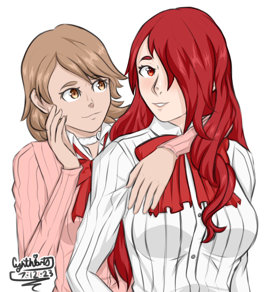 CuteGirlYuri's tweet photo. Yukamitsu, anyone? 

[#Persona #Persona3] https://t.co/W2YGILG7OC