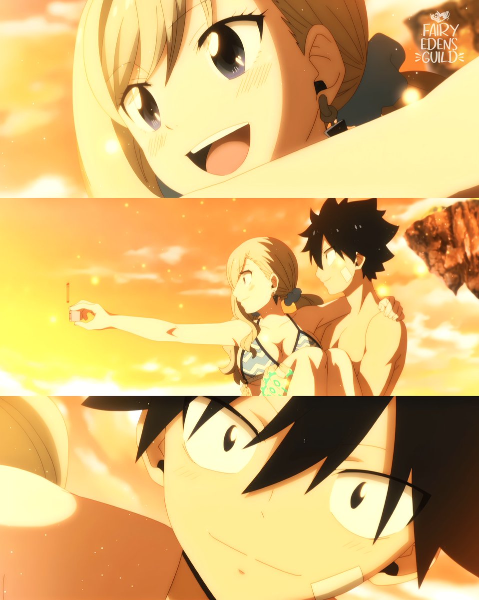 FairyEdensGuild's tweet photo. Shiki and Rebecca watching the sunset on the Red Cave planet is one of their first romantic moments https://t.co/bGdHJSM580