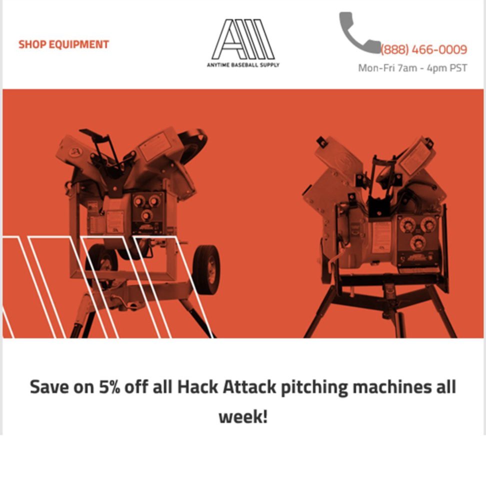 Anytime Baseball is having a 5% sale on all Hack Attacks this week, go get yours now before the sale ends!!🤩💰 #hackattack #jrhack #baseball