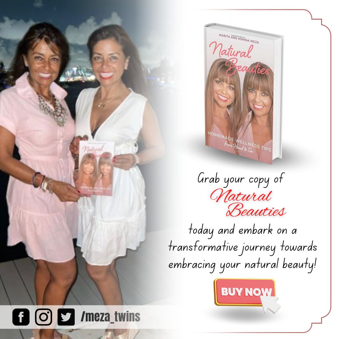 The Meza Twins published Natural Beauties for women who feel insecure about their looks, featuring tips and advice on using natural ingredients.

Check out the book on Amazon and let it motivate and inspire you!

#MezaTwins #MorochasMeza #NaturalBeauties #WomensHealthand