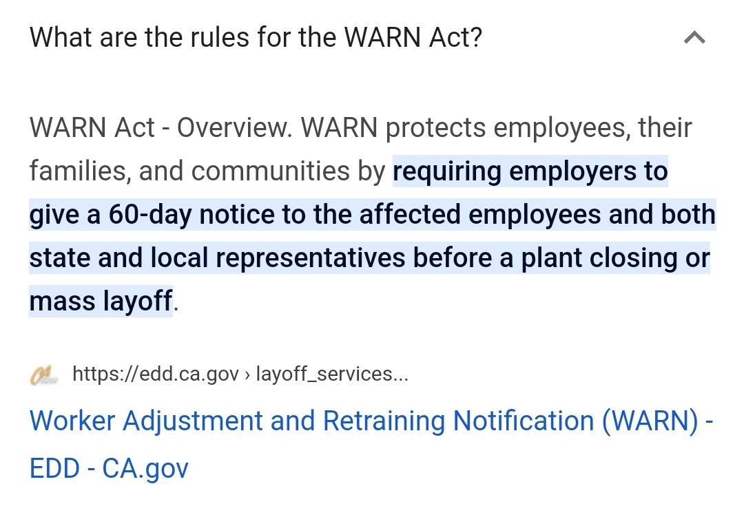 Well this is up there as one of the most useful things TikTok shared! Google Warn Act & ur state to see company closures and layoffs.