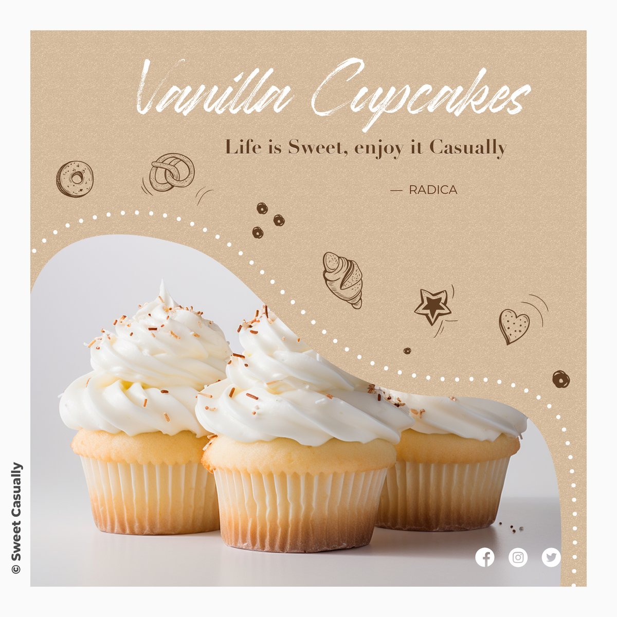 SweetCasually's tweet photo. Delicious Vanilla Cupcakes 🎊🎉🧁🧁🧁👌

Wednesday's favourite🥂 | Enjoying QF of #Wimbledon  🎾 The most beautiful Tennis tournament of all. https://t.co/44ZHbVc7Gy