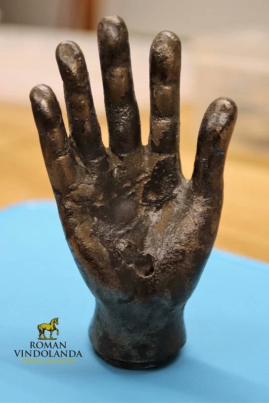 DeArcheoloog's tweet photo. Bij opgravingen op het terrein van het Romeinse fort van #Vindolanda is een bijna levensechte #bronzen #hand gevonden met een lengte van zo'n 10 cm. De hand maakte mogelijk onderdeel uit van een cultus voor de god #Jupiter #Dolichenus.(1)
https://t.co/UIjXvUw3OQ https://t.co/jNvsOfMvxE