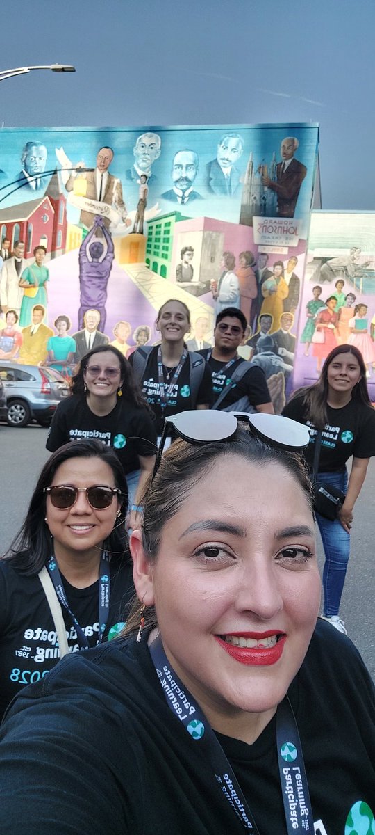 Team 2 reporting at the civil Rights mural 
<a href="/ParticipateLrng/">Participate Learning</a>
#PLOrientation2023 #UnitingOurWorld