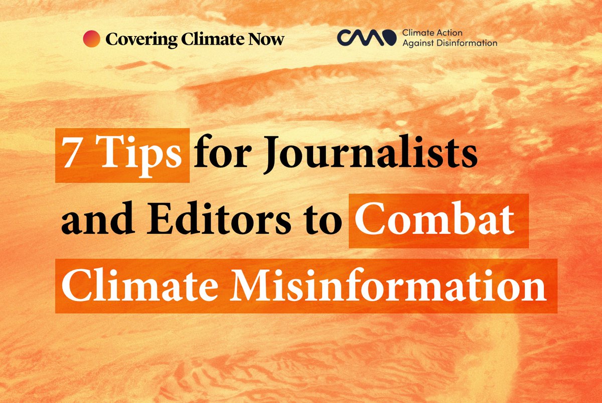 Now more than ever, journalists need to be aware of coordinated efforts to misinform the public on climate change. We partnered with @CAADcoalition to produce this graphic series highlighting 7 tips for combatting climate change. 🧵