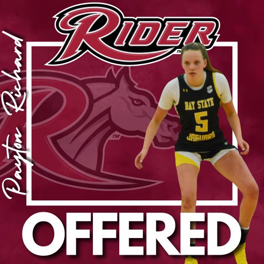 Congratulations to Bay State Jag 🐆 <a href="/paytonrichard_/">Payton Richard</a> on receiving an offer from <a href="/RiderWBB/">Rider Women’s Basketball</a> ‼️