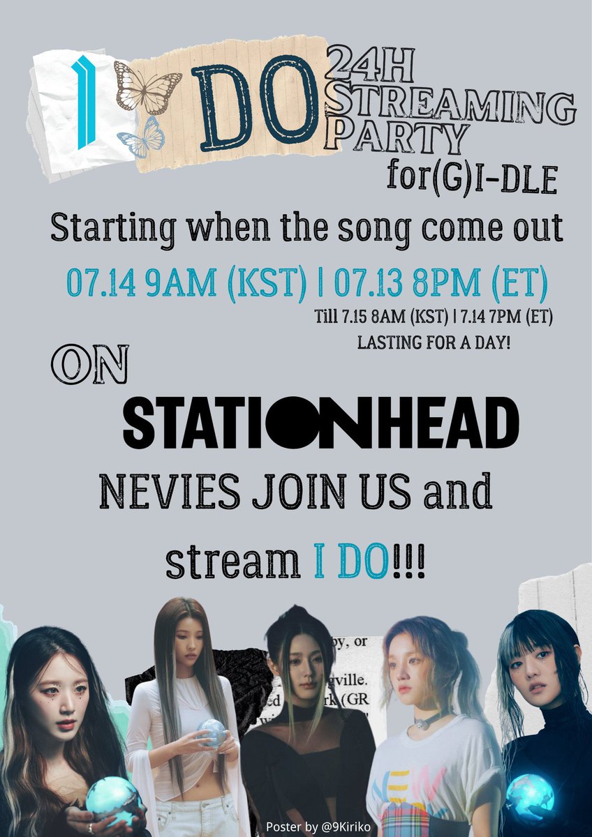 9Kiriko's tweet photo. Dear Nevies!!! I am proud to announce that we are going to host a streaming party for #GIDLE_IDO for #GIDLEx88Rising on @STATIONHEAD for an entire day starting from:

7.14 9AM KST | 7.13 8PM ET
Till 7.15 8AM KST | 7.14 7PM ET

Tune in &amp; check when I DO drops in your time zone🔥🥰 https://t.co/zqSPIzrqtf