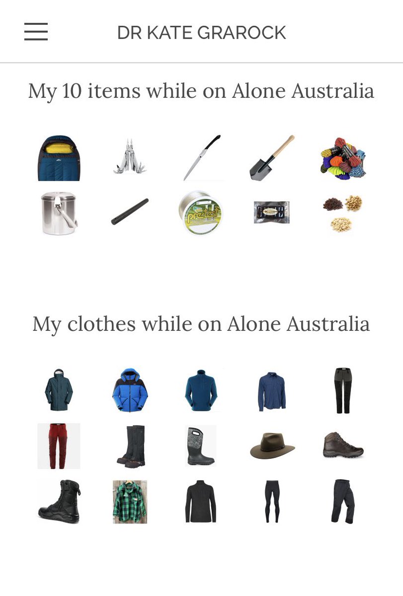 My #10items while I was on #aloneaustralia. I was very happy with what I took and how it preformed. Well might ditch one pair of shoes for some extra gum boots so I could do a #shoey.  #gearhead #flatlay

 kategrarock.com/aloneaustralia…