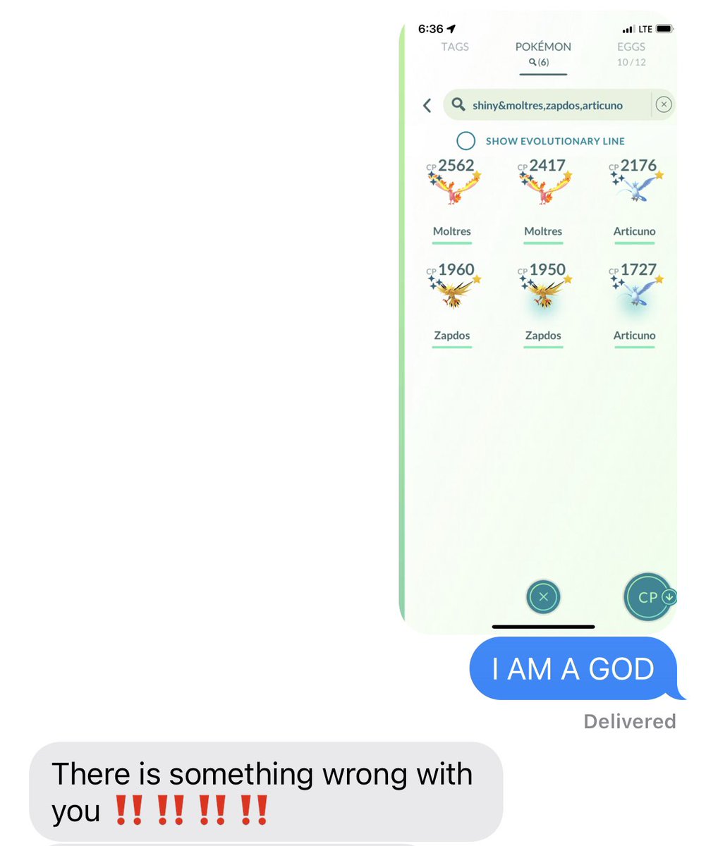 well… my goal was to catch 2 of each shiny articuno, moltres, AND zapdos, and I DID IT!!!… but this was my friend’s response 🥲 #PokemonGO #ShinyPokemon #pokemongofriends